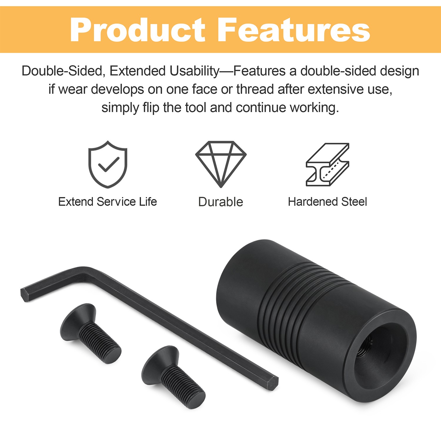 Door Frame Dimpling Tool for Hardened Steel, Double-Sided Design