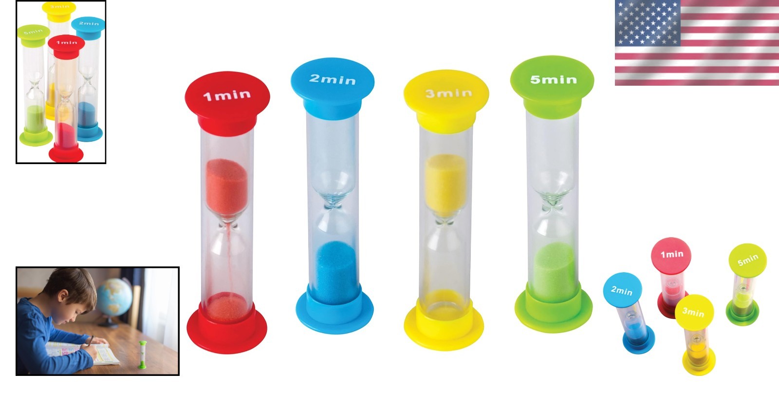 Small Sand Timers Combo - Fun & Functional Time Management Tools for Learning