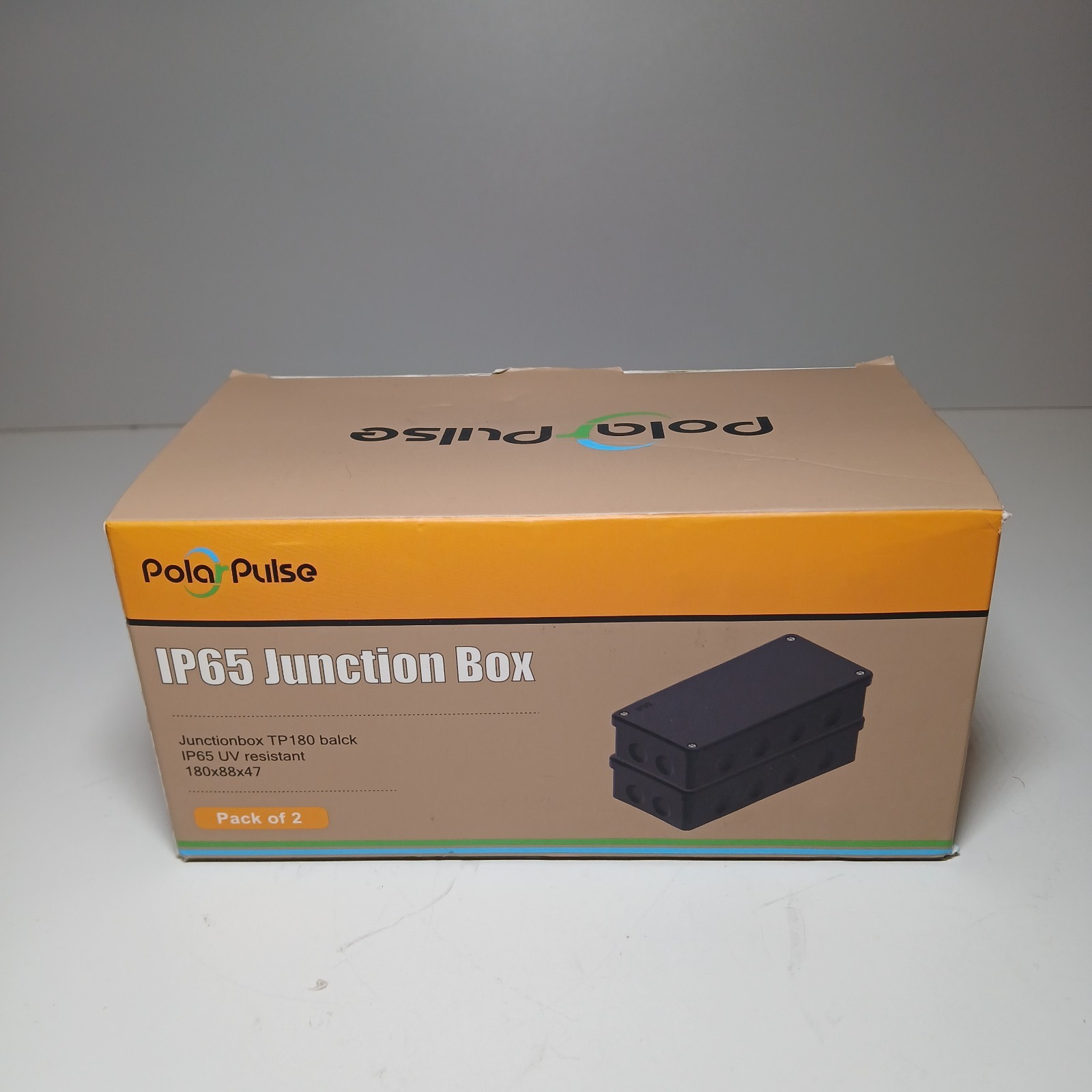 Polar Pulse IP65 Junction Box - PACK OF 2, BLACK