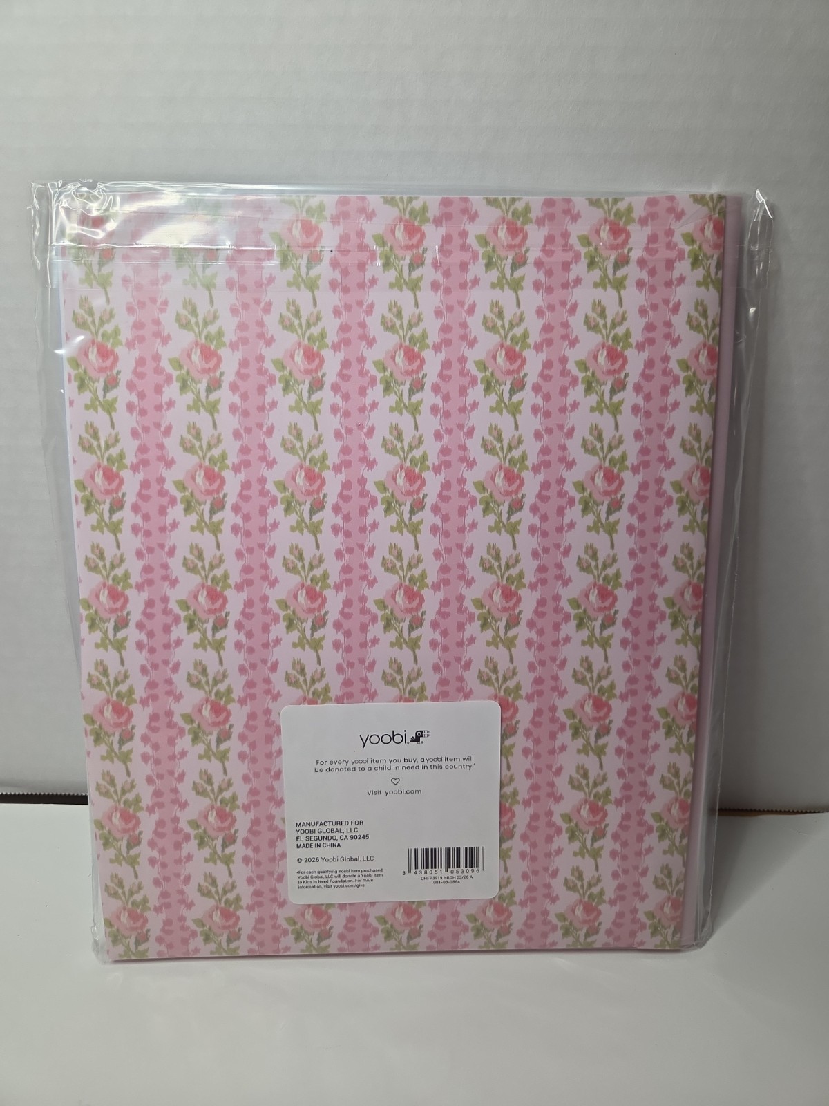 LoveShackFancy Yoobi Poly Folder 2 Pack Blue Pink Floral 3 Prong Portfolio