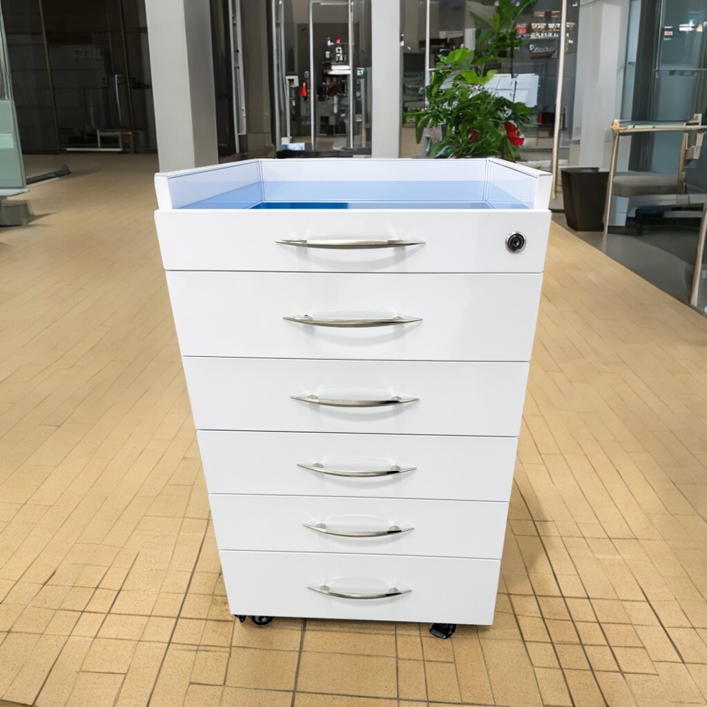 5-Drawers Mobile Office Assistant's Mobile Cabinet Stainless Steel Medical Cart