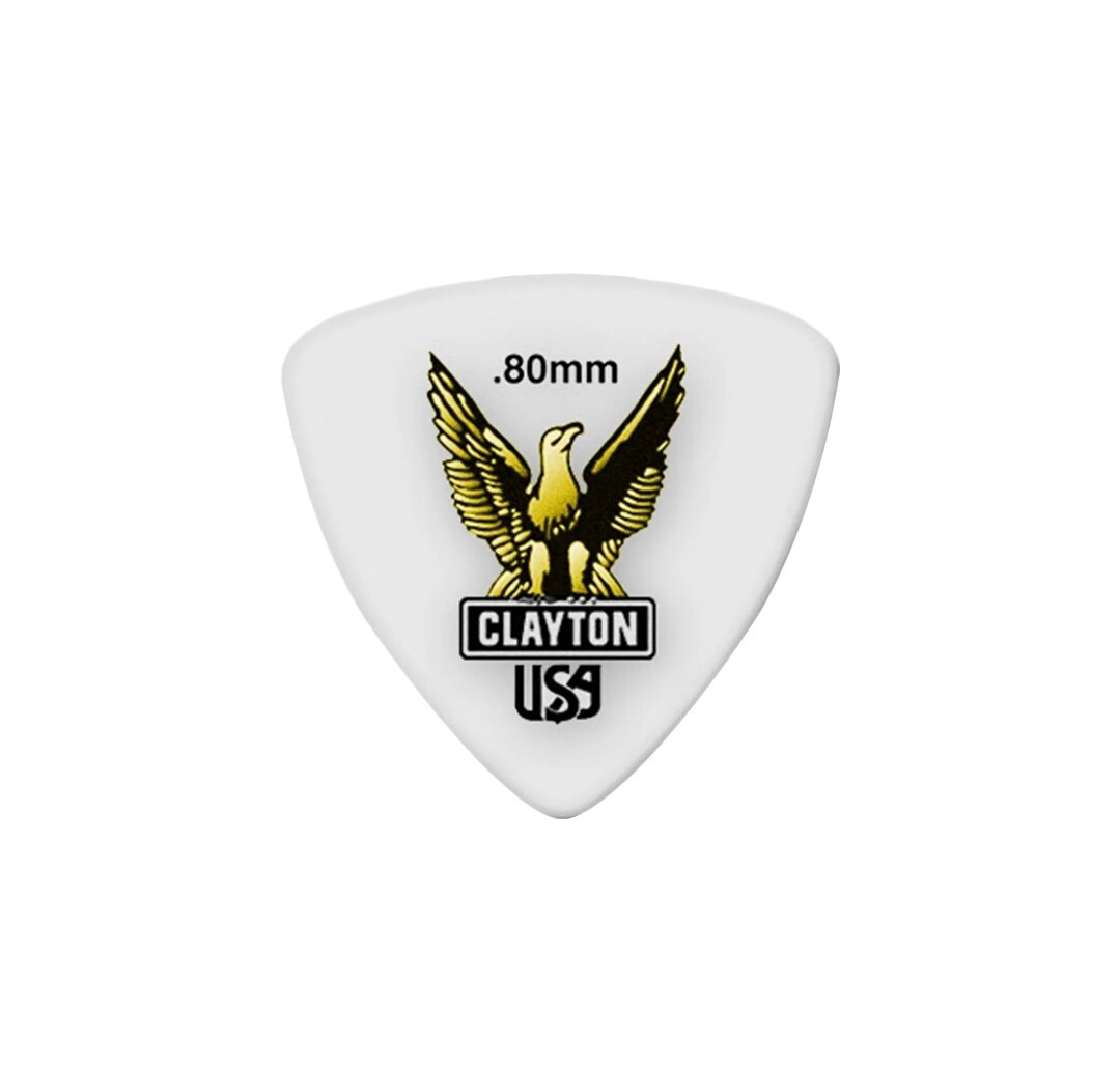 Clayton Acetal Rounded Triangle Guitar Picks .80mm 4 Picks