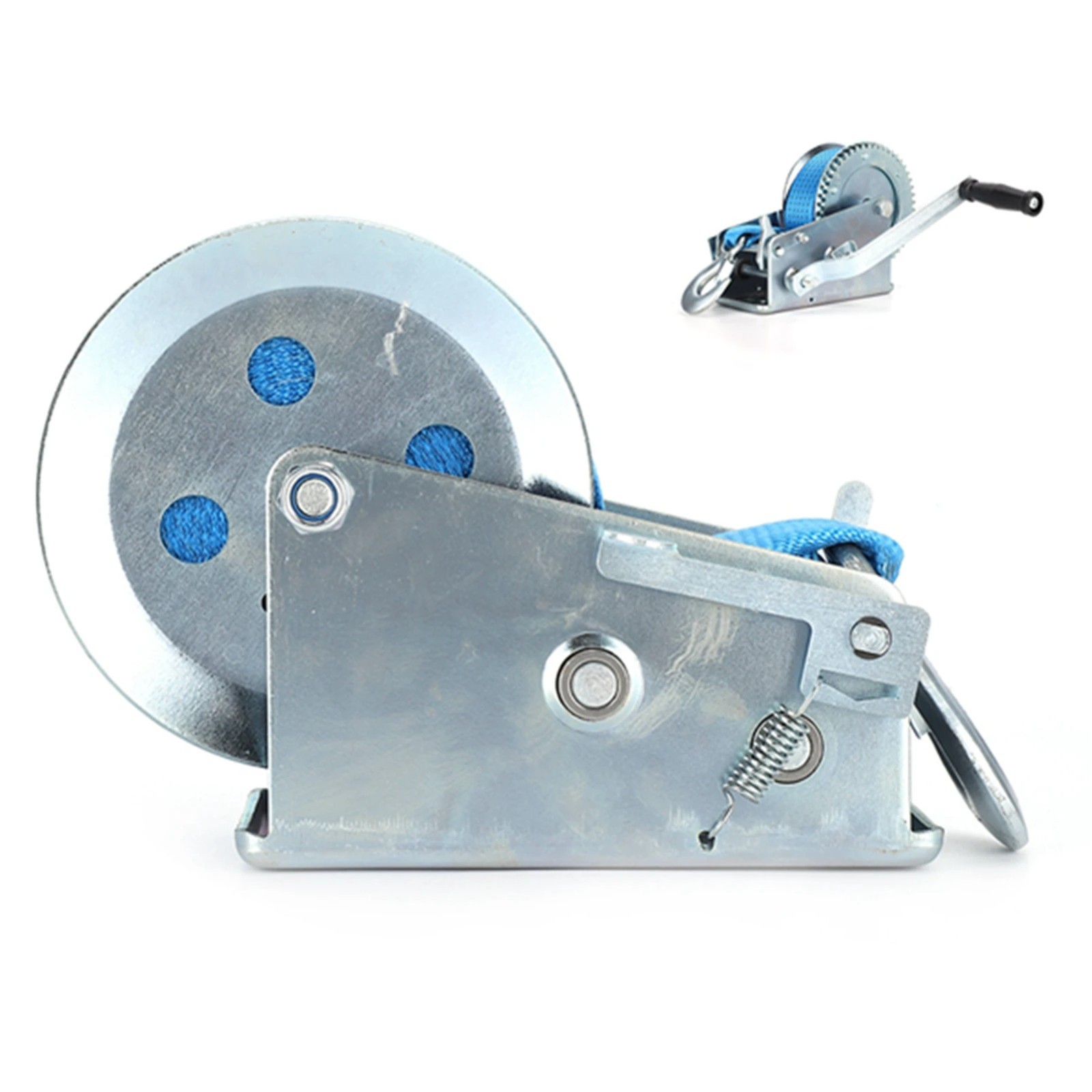 Manual Strong Winch W/32.8ft Belt 3500 Pounds Load Capacity ATV Marine Trailer T