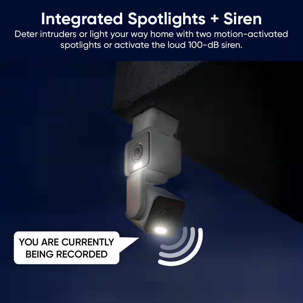 Wyze - Duo Cam Pan, 2K Wired Dual Pan/Tilt Camera with Spotlight, Indoor/Outd...