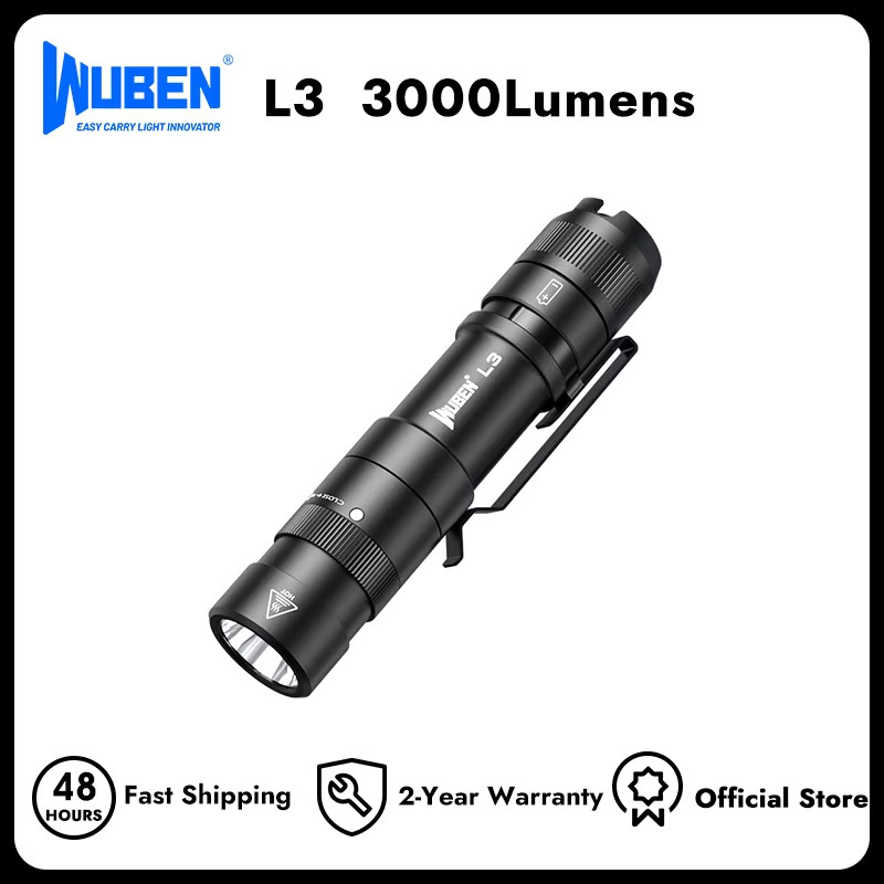 WUBEN L3 Flashlights High Lumens, 3000 Lumens Flash Light Bright Flashlight Rech