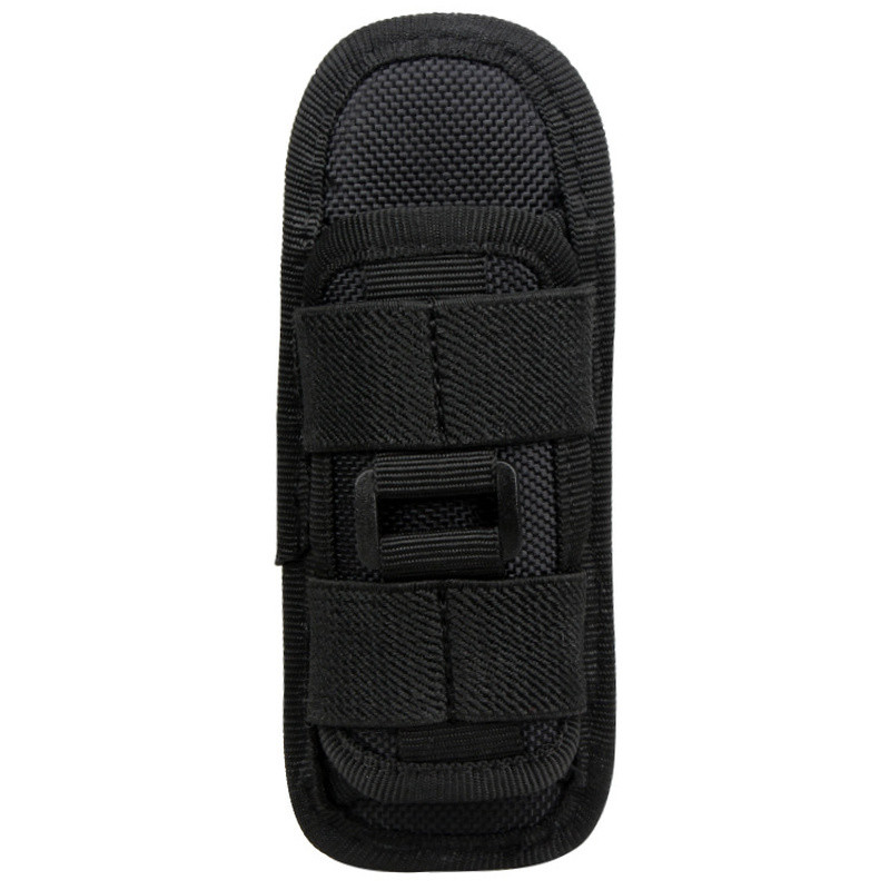 LED Flashlight Lining 360° Rotating Torch Holster Black Nylon Clip