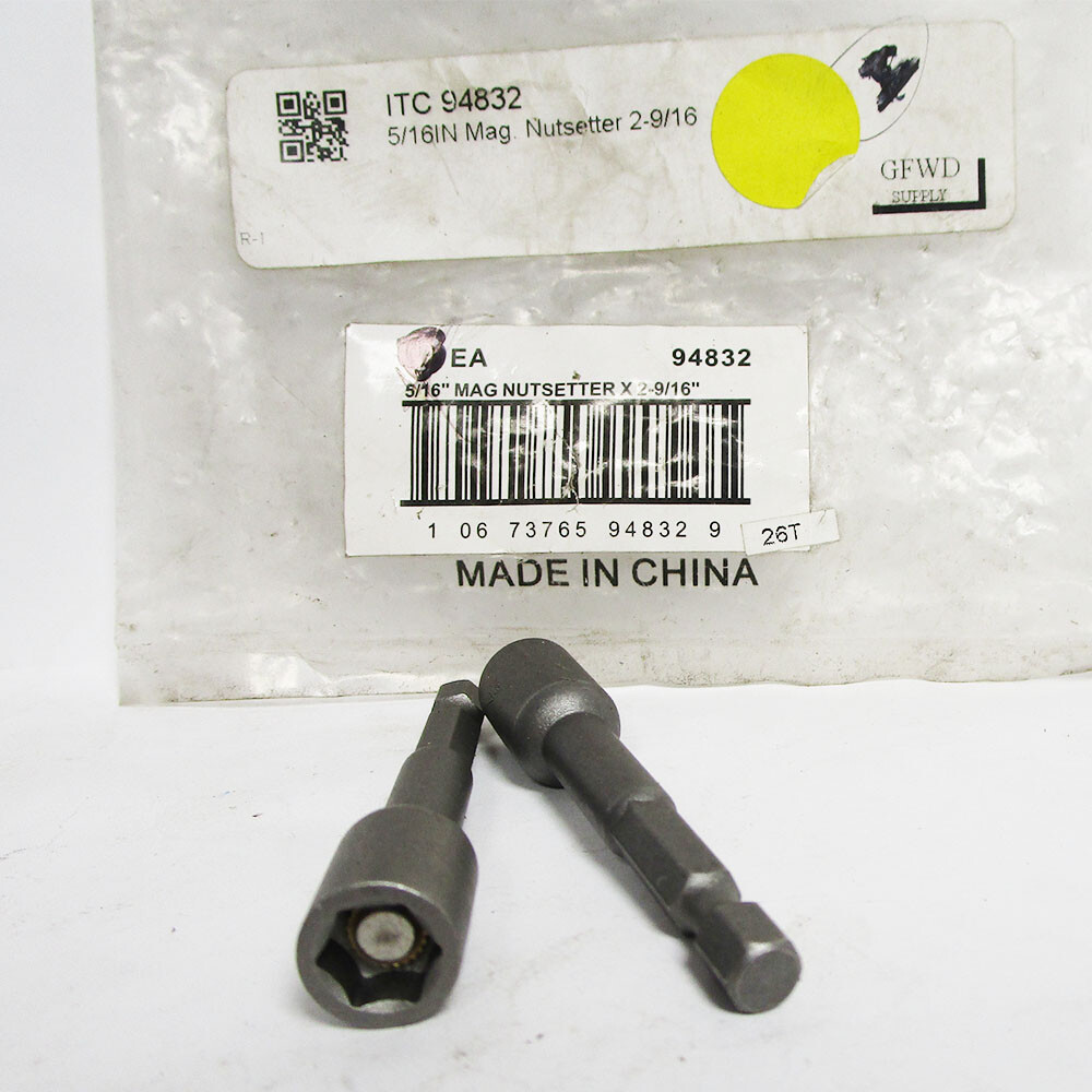 IRWIN MAGNETIC NUTSETTER 5/16" X 2-9/16" OAL #94832 LOT OF 2 PCS