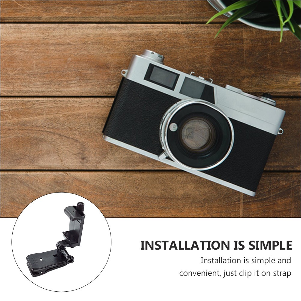 Black ABS Backpack Strap Mount for Action Camera and Cellphone Holder