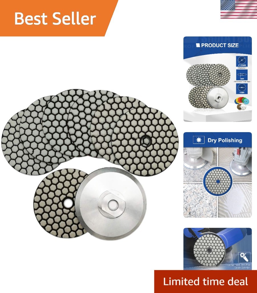 High-Performance 4-Inch Dry Diamond Polishing Pads - 7 Pack for Granite & Stone