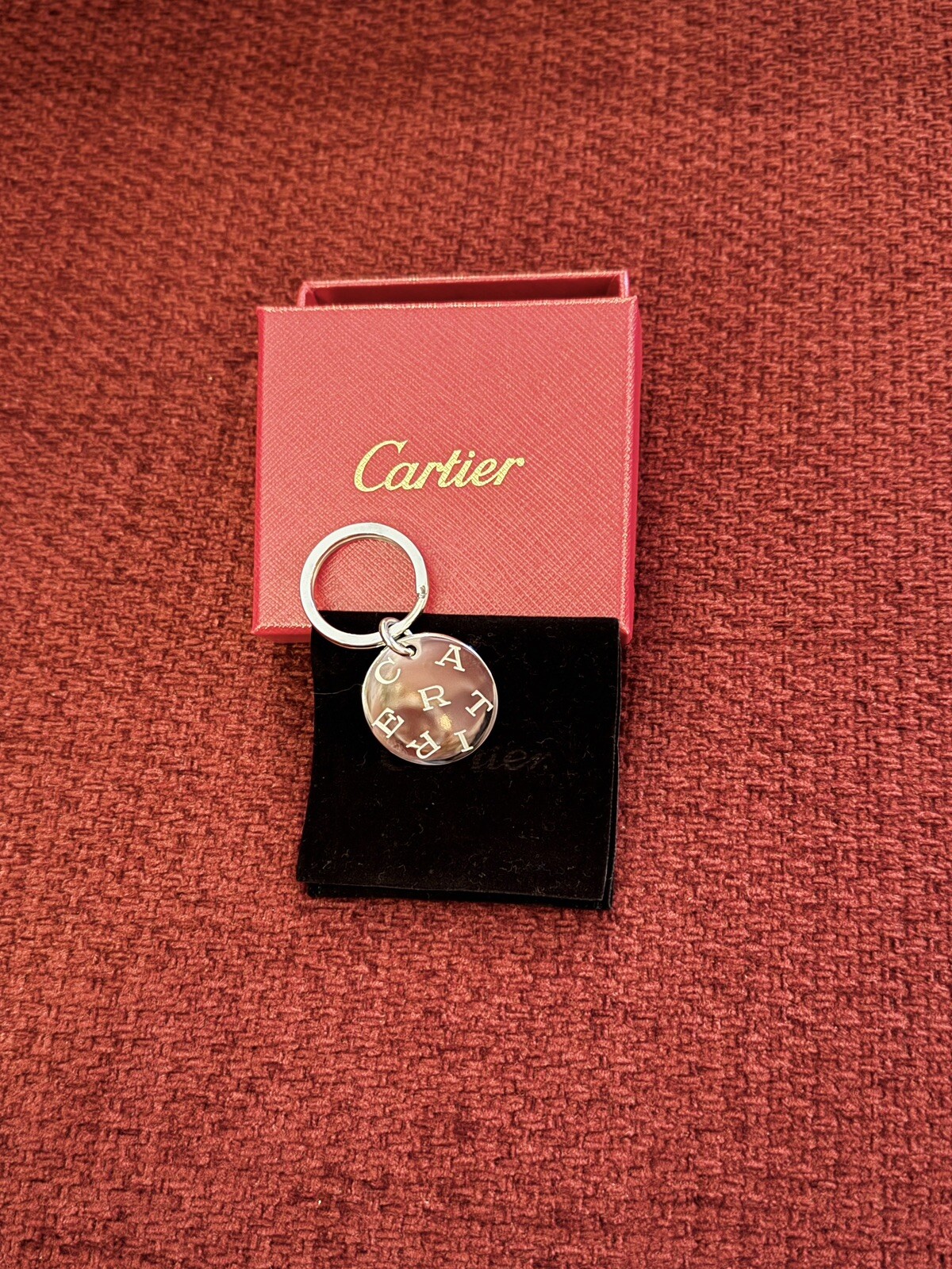 Cartier Keyring Keychain -New Boxed, Dust Bag | Luxury Brand Ad Gift