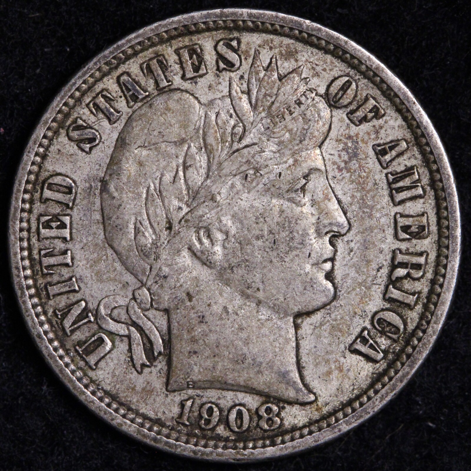 1908-D Barber Dime CHOICE AU Super Original FREE SHIPPING E585 GNM