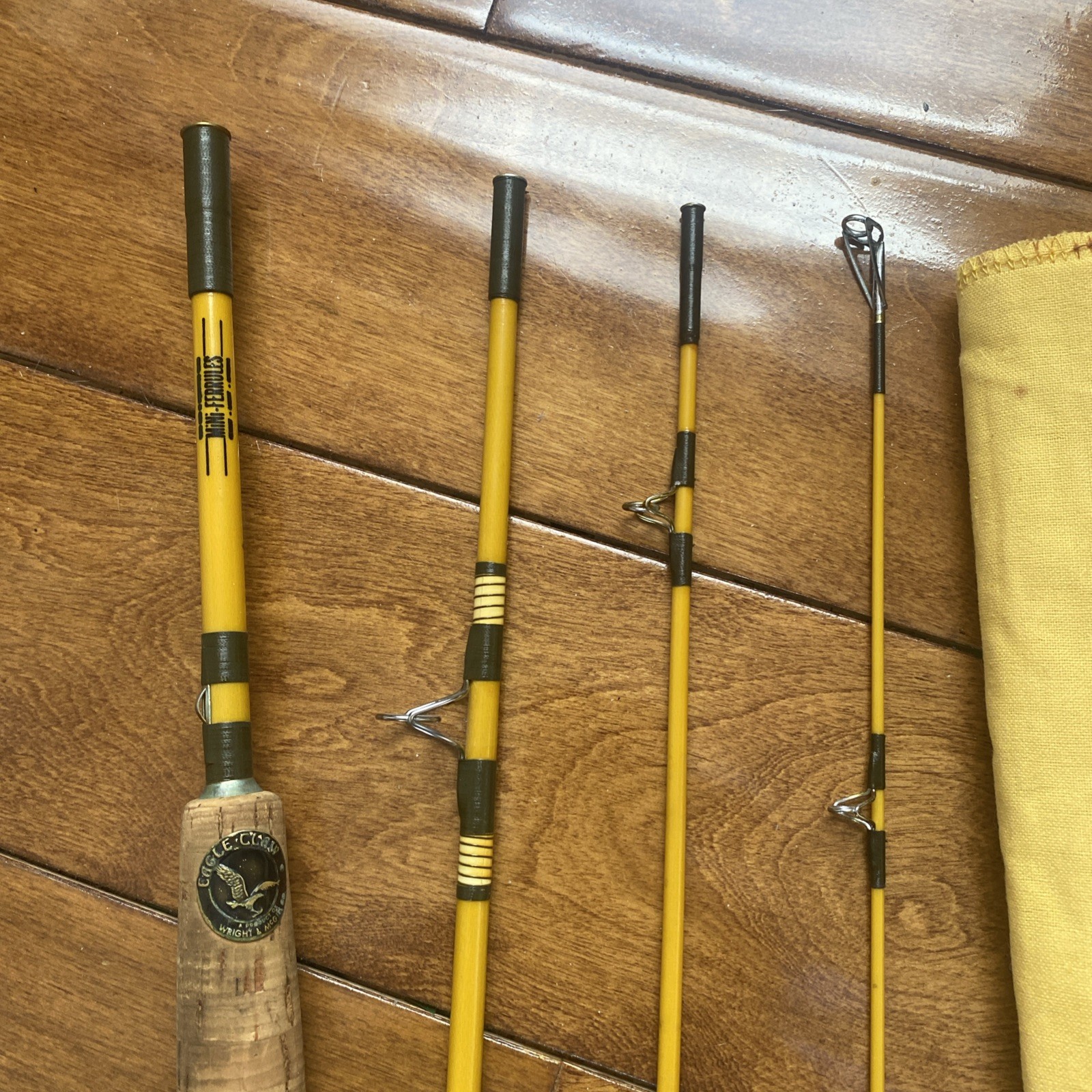 Vtg EAGLE CLAW Wright McGill TRAILMASTER M4TMS 6 1/2 ft Spin Fly Rod w/bag&case