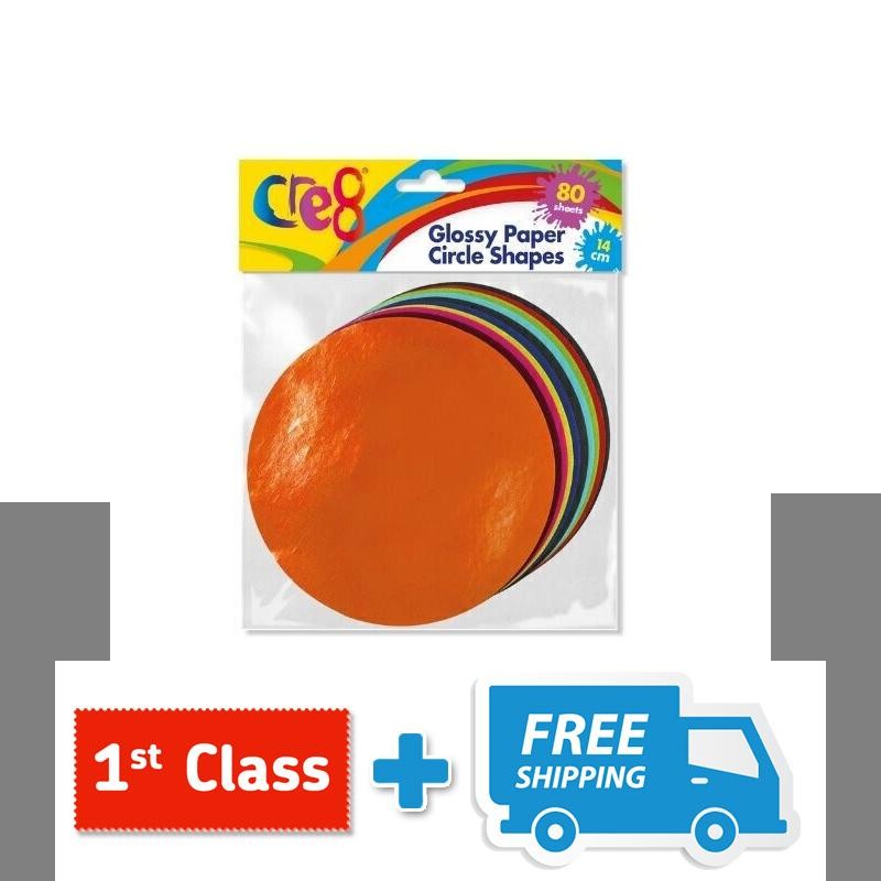 The Cre8® Paper Shapes Glossy Paper Circle Shapes 80 sheets.