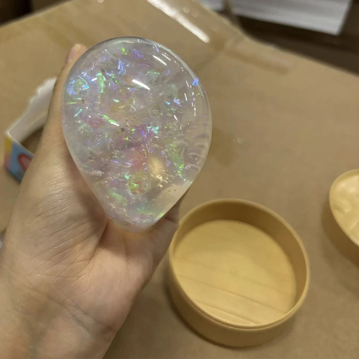Glitter Dumpling Squishies with Box Sensory Squeeze Fidget Toy for Stress Relief