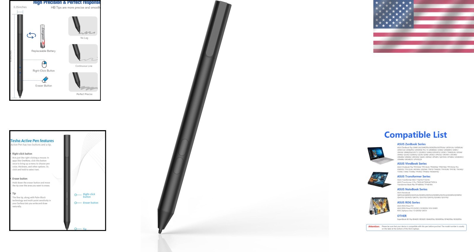 ASUS Active Stylus Pen, 1024 Pressure Sensitivity^
