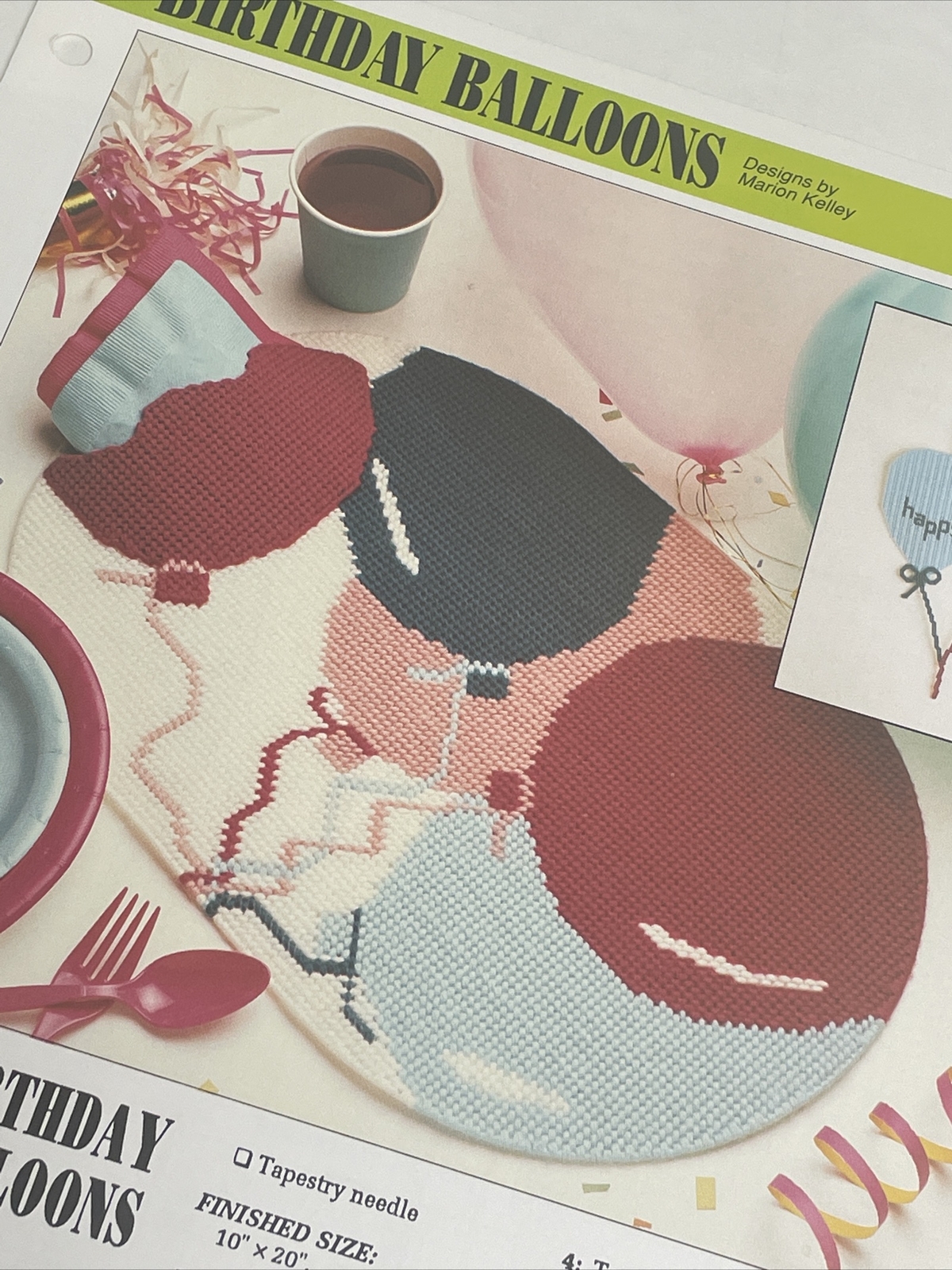 Birthday Balloons Placemat & Wall Hanging Annie's Plastic Canvas Pattern