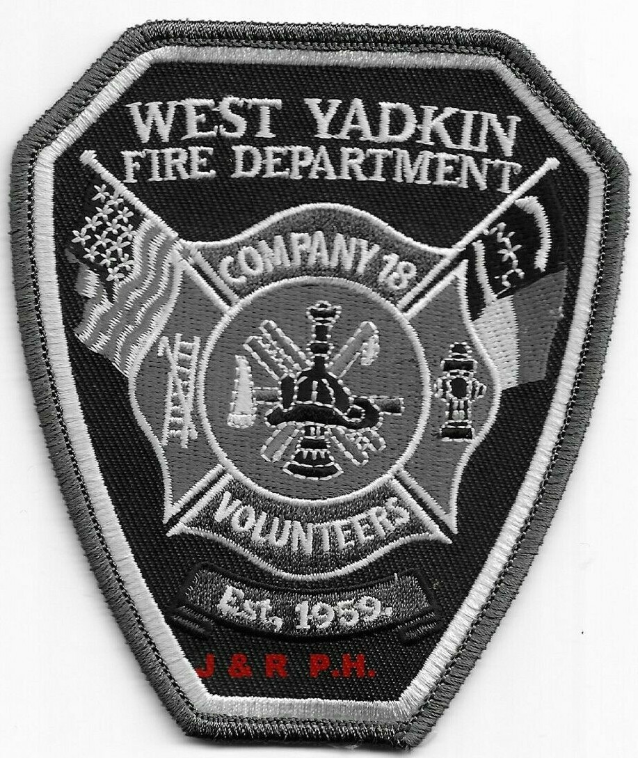 *NEW*  West Yadkin  Company-18, NC  subdued (4" x 4.5" size) fire patch