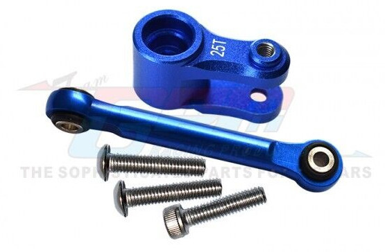 GPM Racing Blue Aluminum 25T Servo Horn W Tie Rod For Traxxas Maxx TXMS16025TN-B