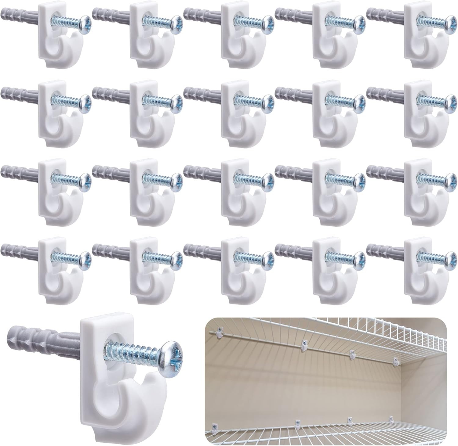 Versatile 25 Pcs Shelf Clips - Space-Saving Solution for Home Organization
