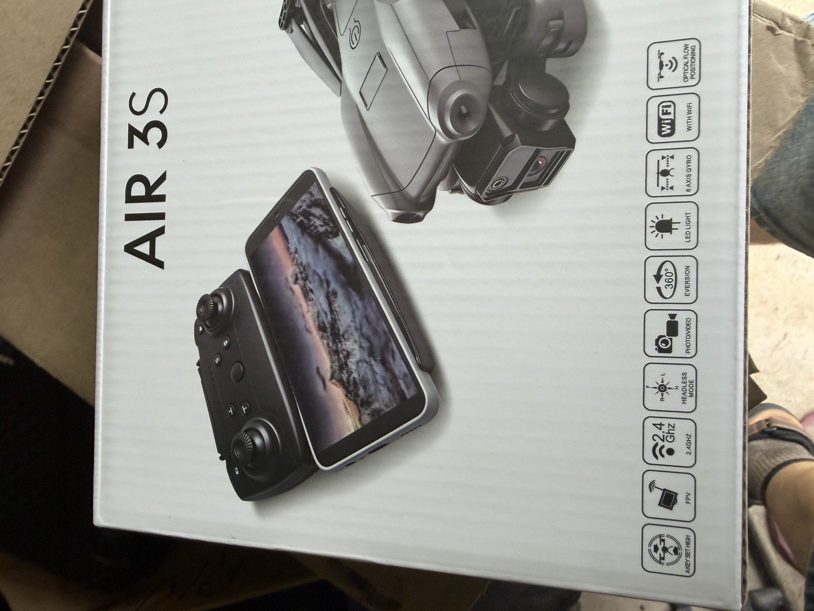 AIR 3S Ready to Fly WiFi FPV Camera Drone w/ Controller Optical Flow LED