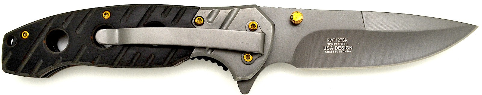 8" NEW! WarTech Spring Assisted Grey Black POCKET KNIFE Hunting Folding Knives