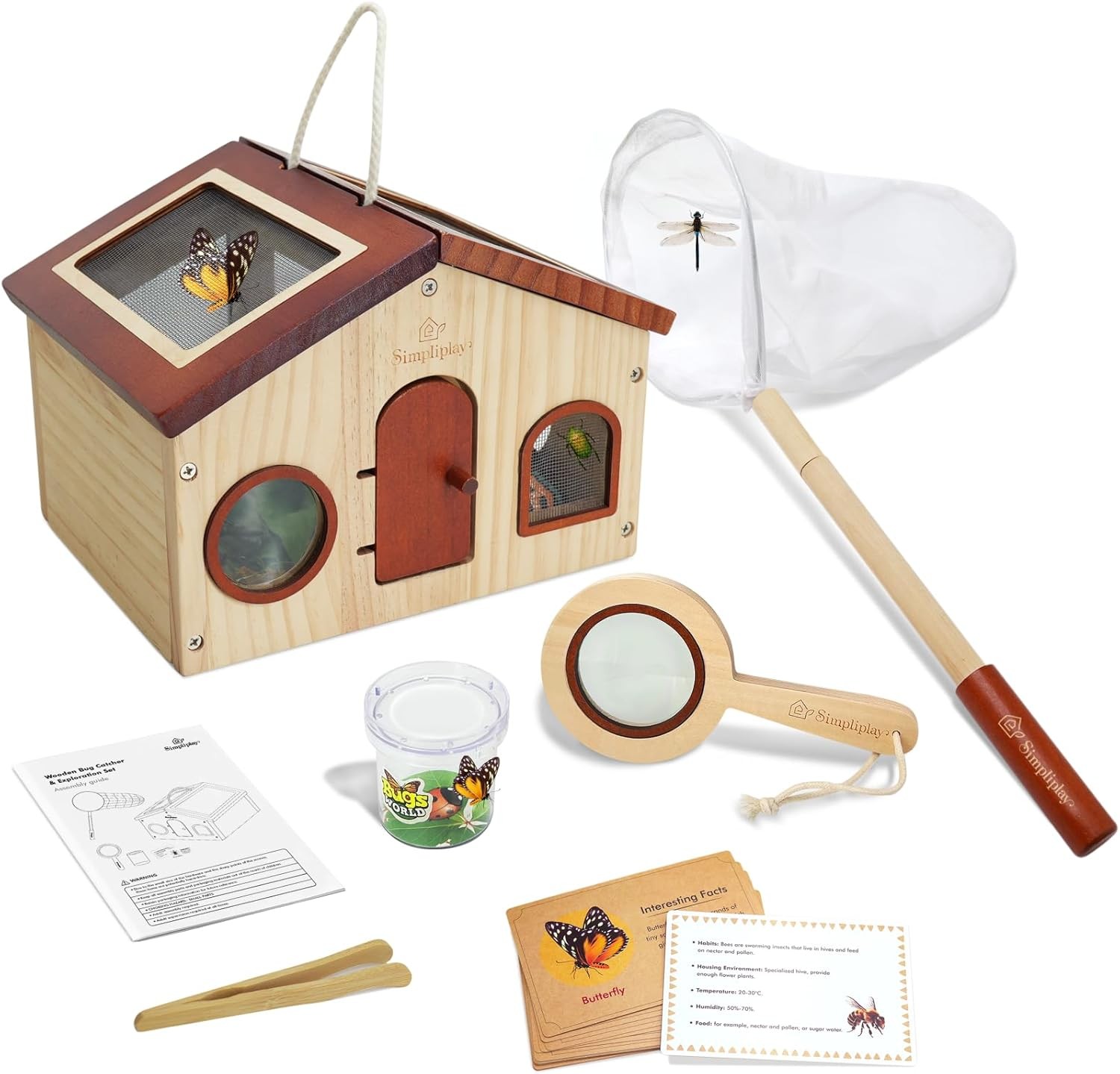 Kids Explorer Kit & Bug Catcher for Kids, Outdoor Toys with Large Portable Woode
