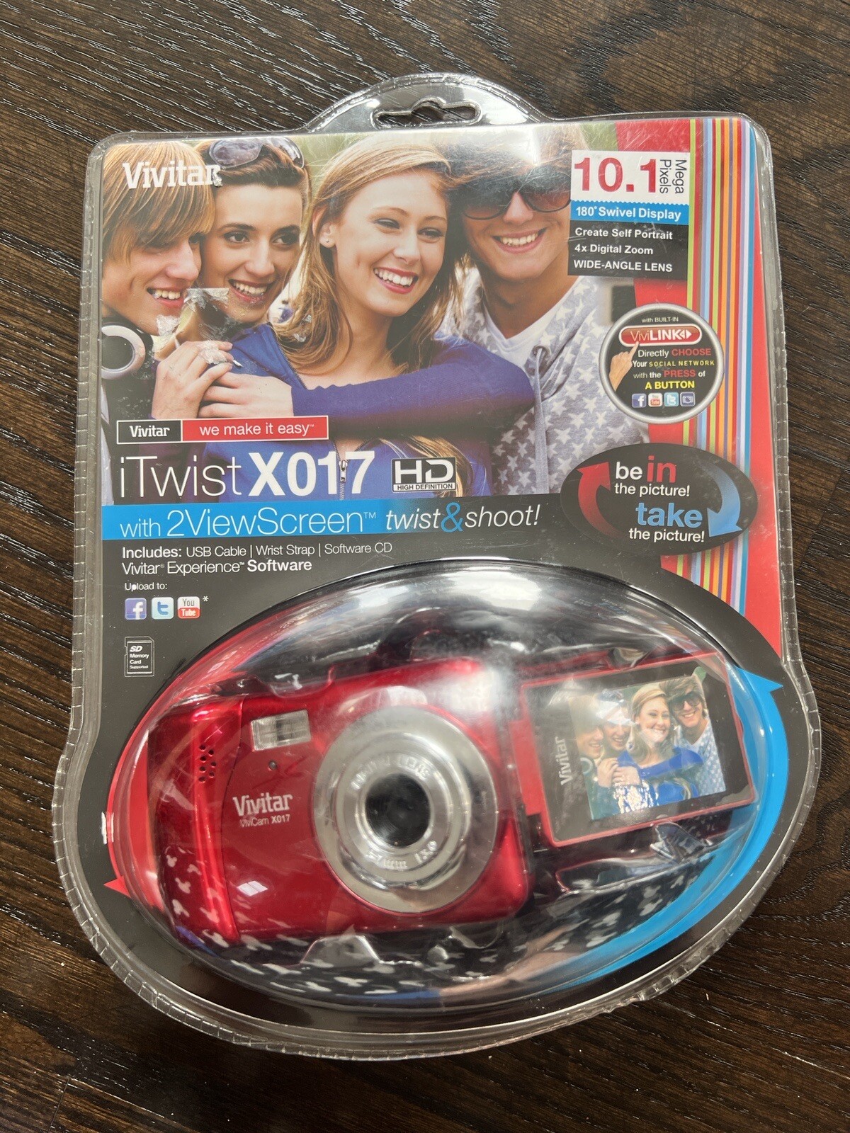 Vivitar ViviCam iTwist X017 10.1MP HD Digital Camera Swivel Twist SEALED NEW
