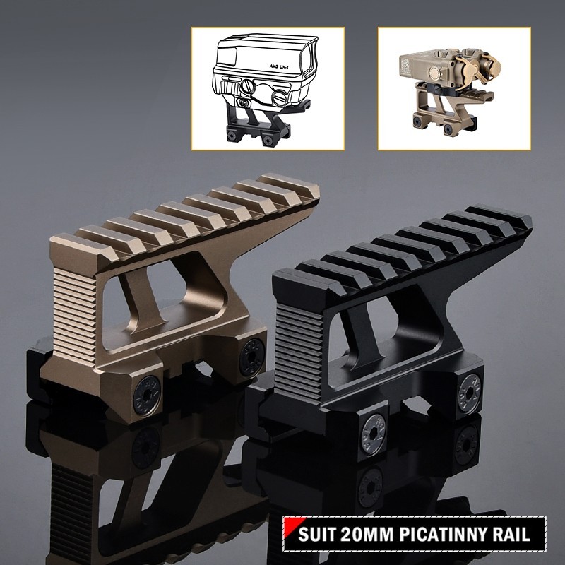 Tactical Riser Lerna Metal CNC Mount Kit Sight Base Fit 20mm Rail PEQ 15 Base