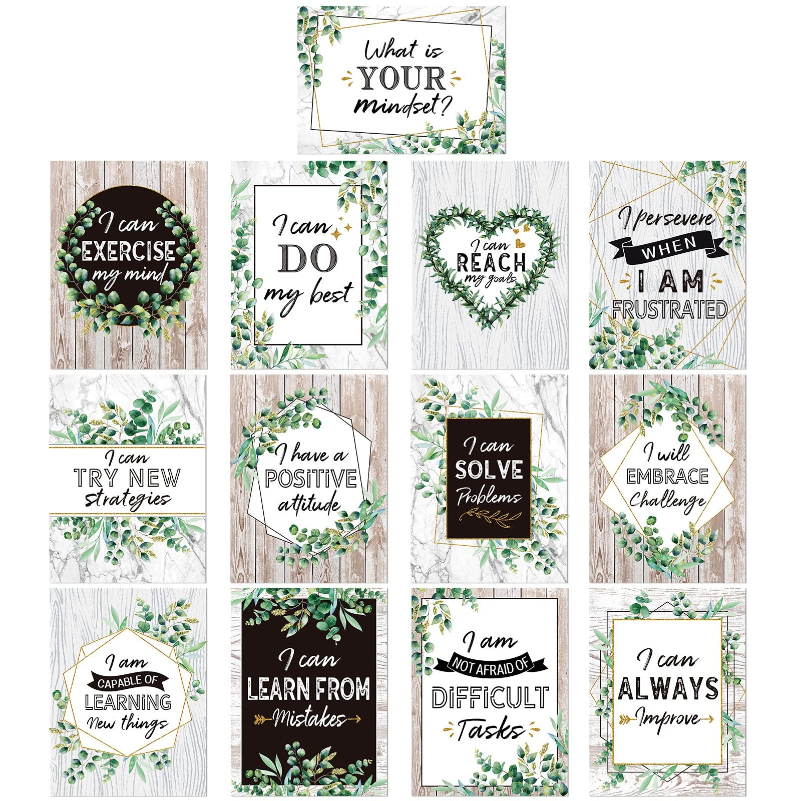 13 Pcs Motivational Posters Set for Classroom Inspirational Wall Decor