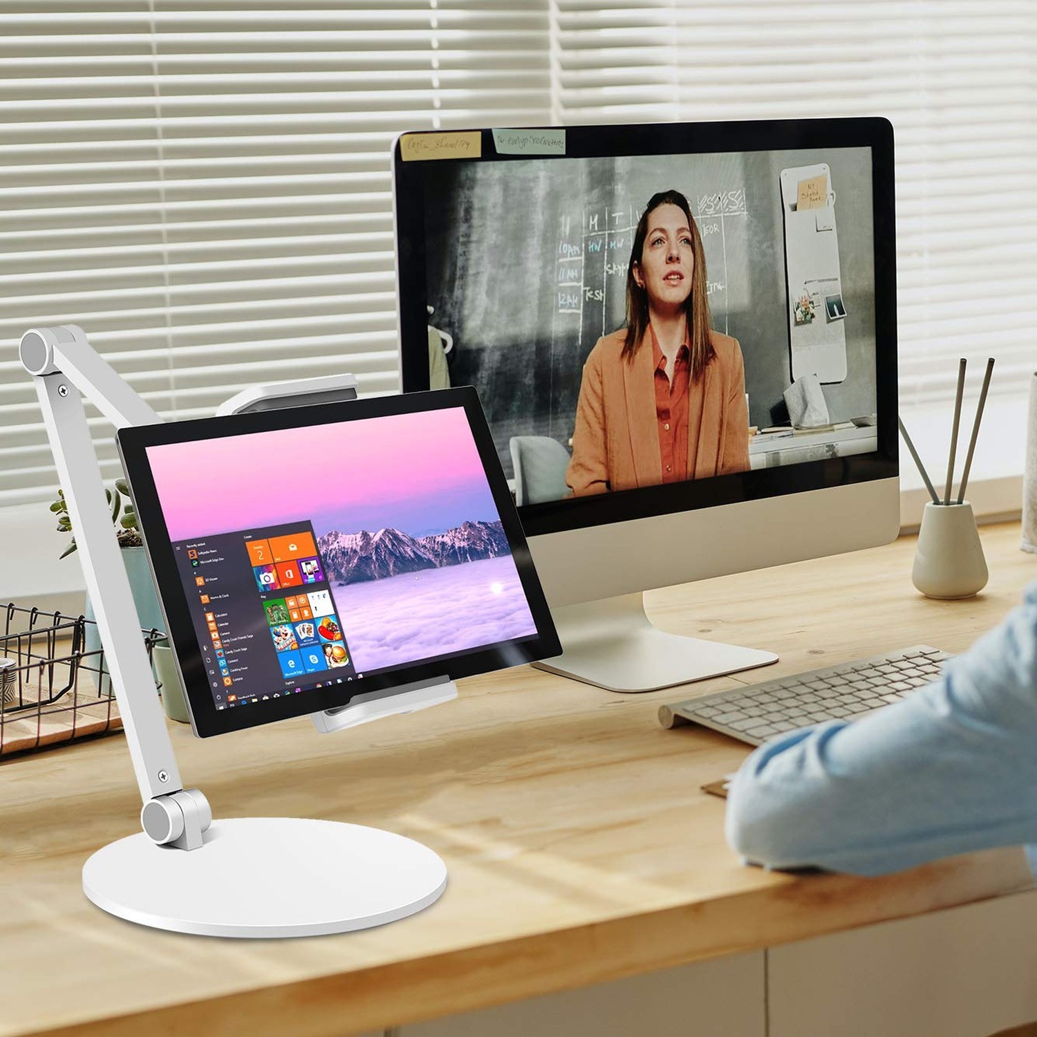 Infispce Surface Pro Stand, iPad Pro 12.9 Holder, Multi-Angle Adjustable Tabl...