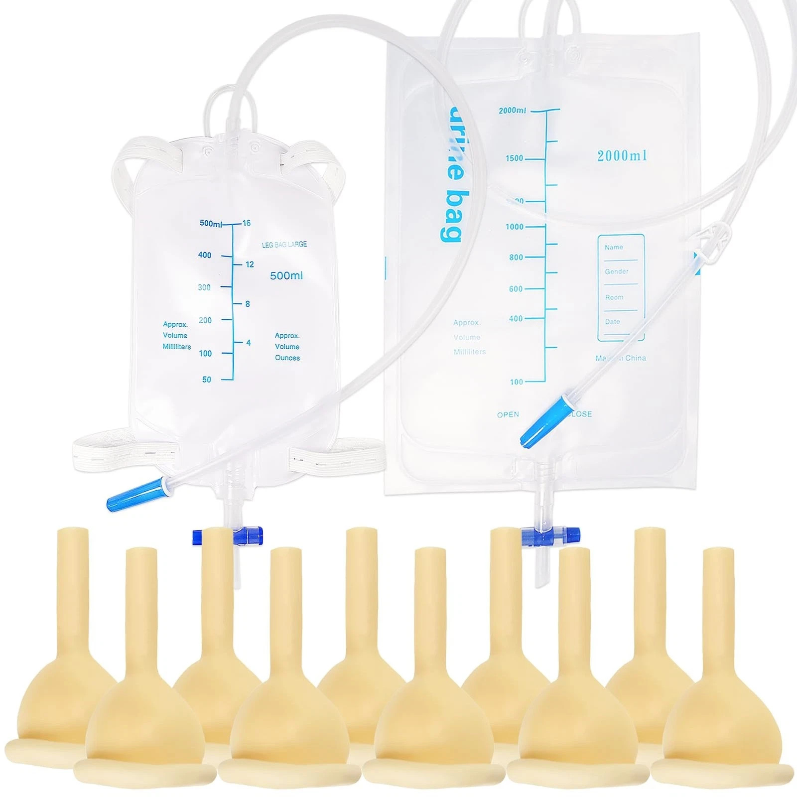 External Catheter for Men, 10pcs Condom Catheters External self Sealing Tape Set