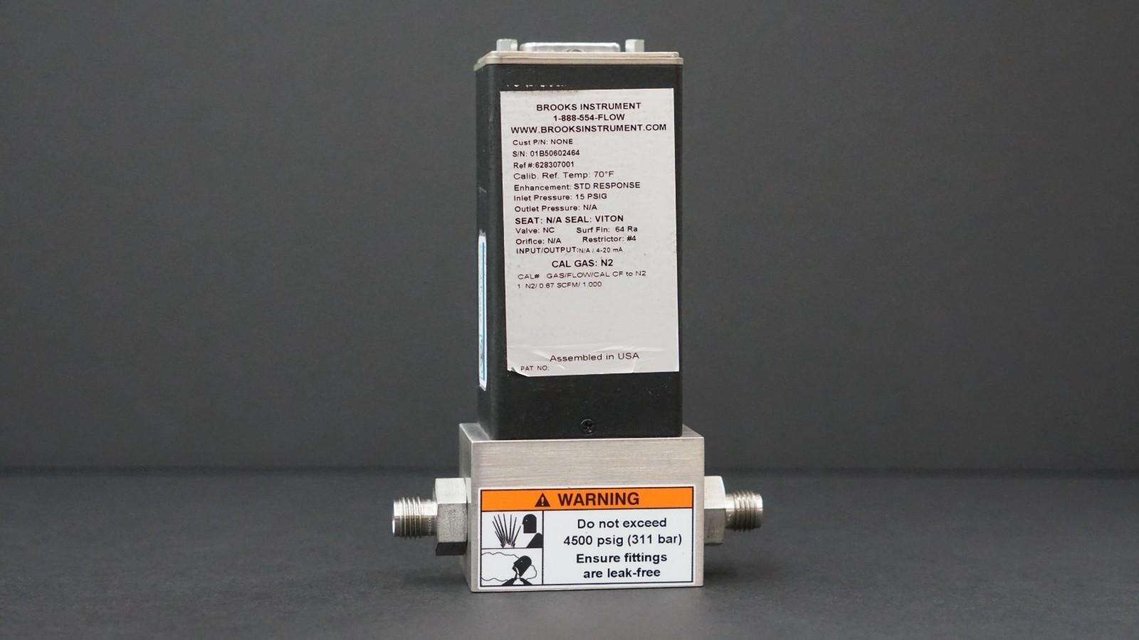 Brooks Instrument SLA5860S1BAA0C2A1 Mass Flow Controller, N2, 0.67 SCFM FS FLOW