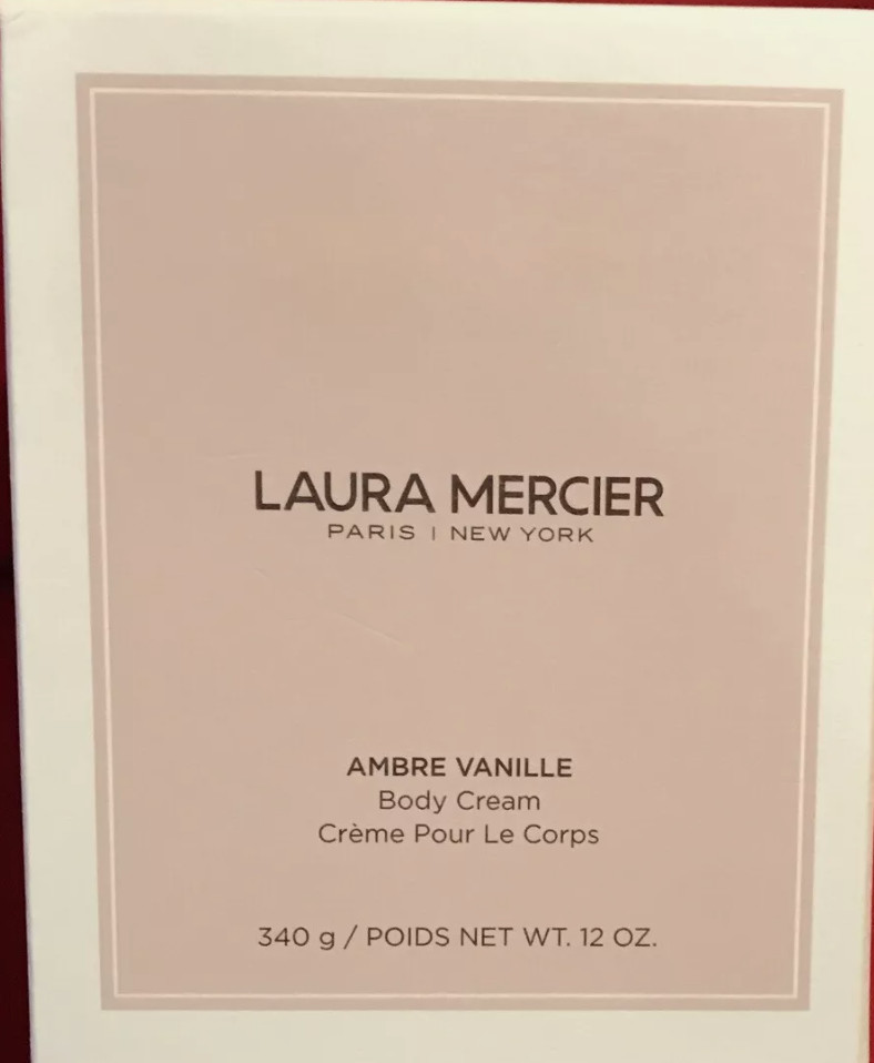 Laura Mercier Ambre Vanille Soufflé Body Cream 12oz 340g New Boxed & Jumbo