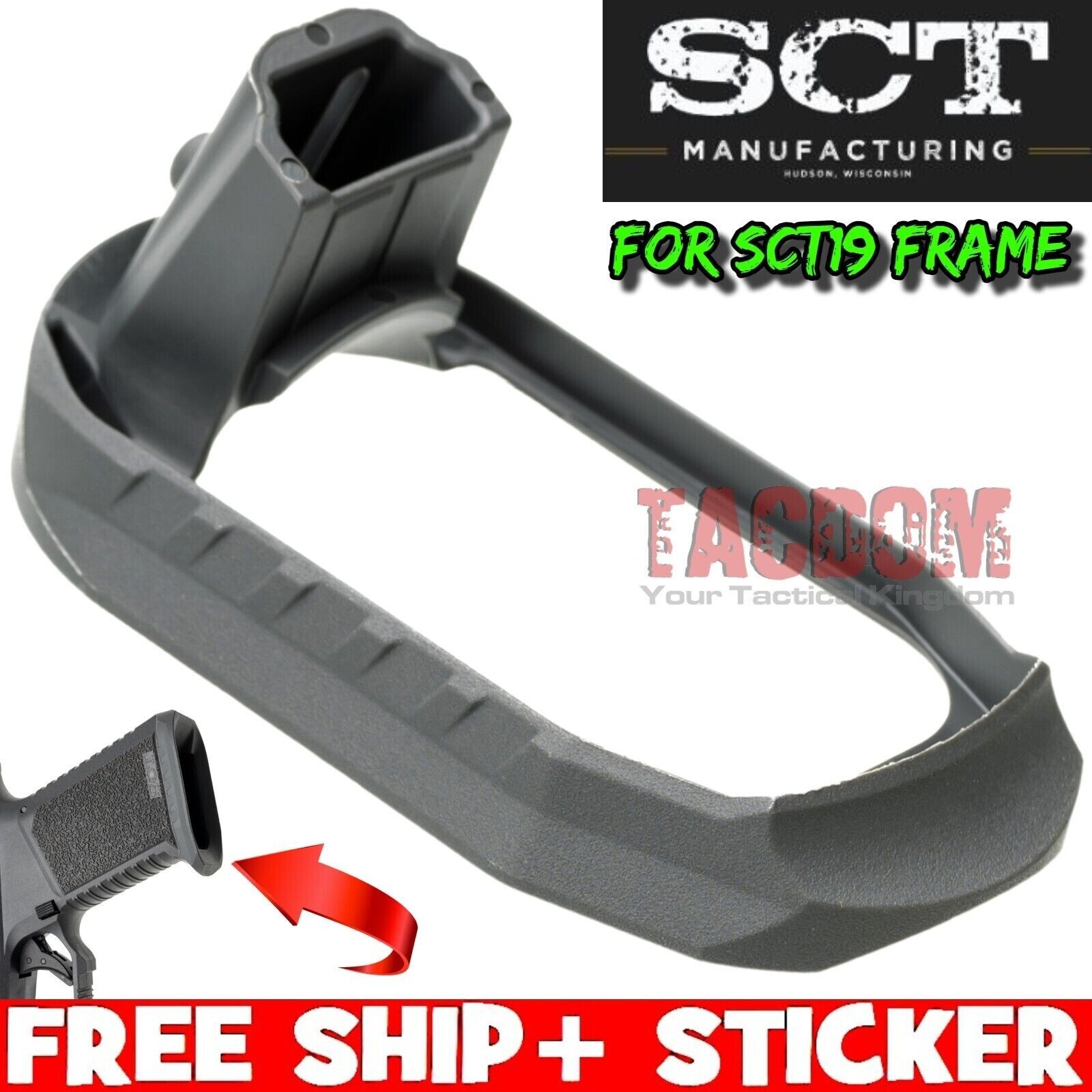 SCT MANUFACTURING GREY GRAY Polymer Magwell for SCT19 SCT 19 Lower - MAG ASSIST