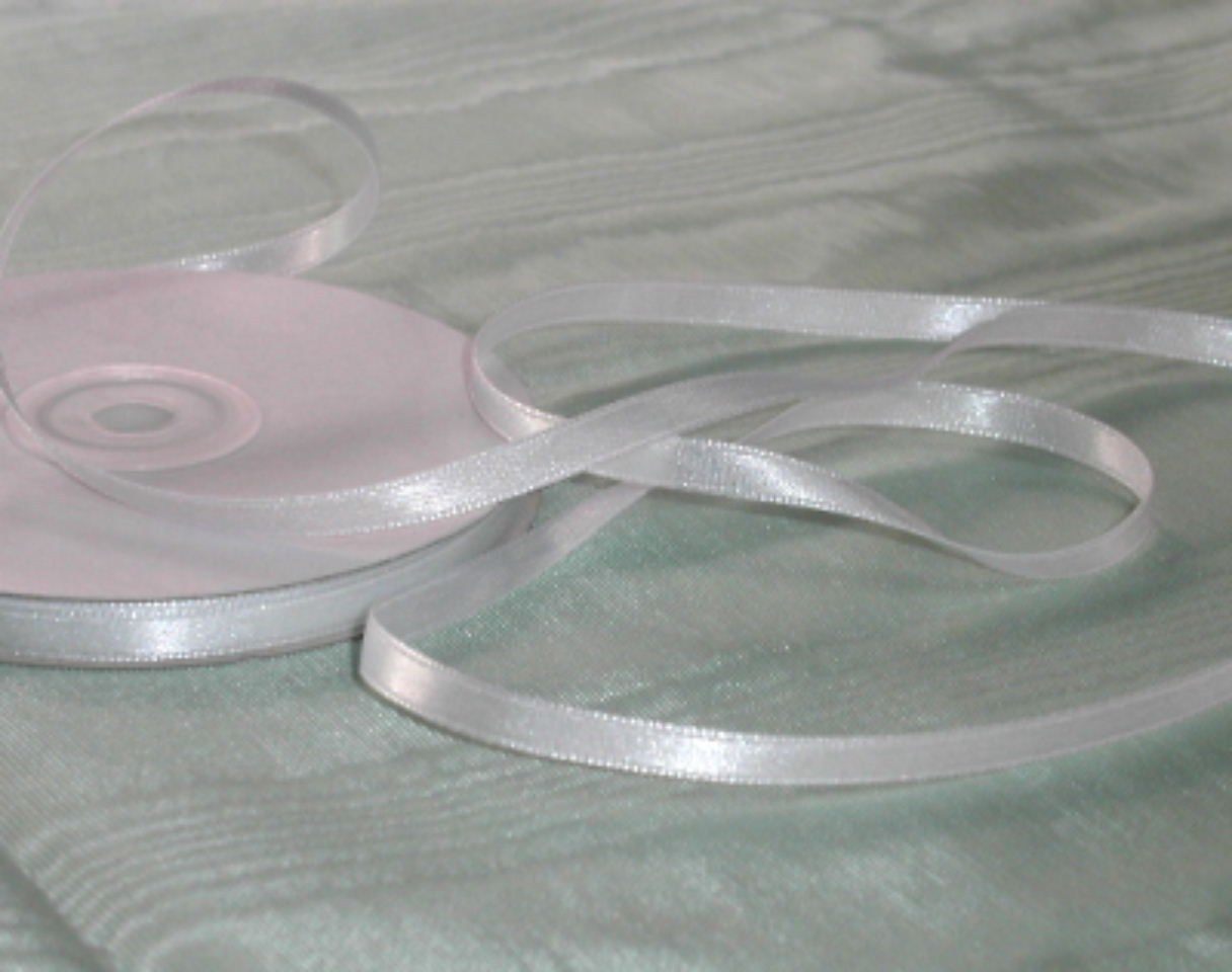 Ribbon Satin White - 6mm x 30 metres
