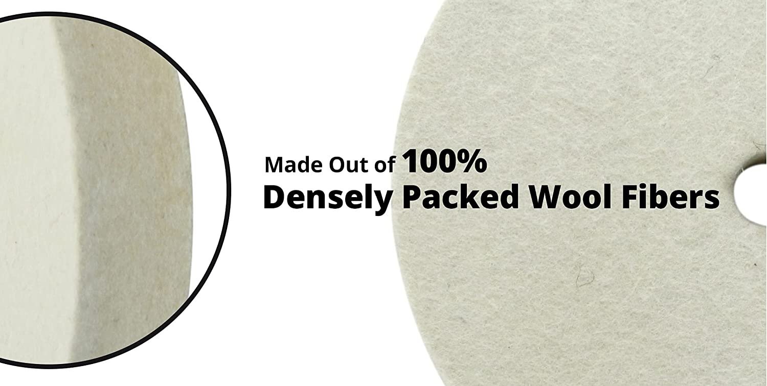 6" Felt Buffing Wheel for Bench Grinder Extra Thick Hard Firm Steel Polishing