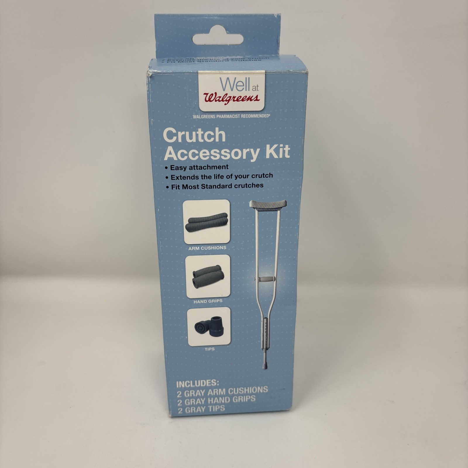 Crutch Accessory Kit Gray Rubber Arm Cushion And Hand Grips (missing Tips)