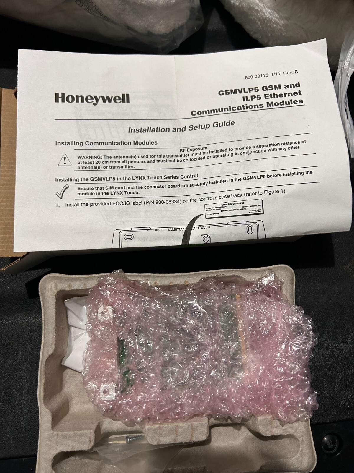 New Honeywell GSMVLP5 AlarmNet Lynx Touch Cellular Alarm Monitoring Communicator