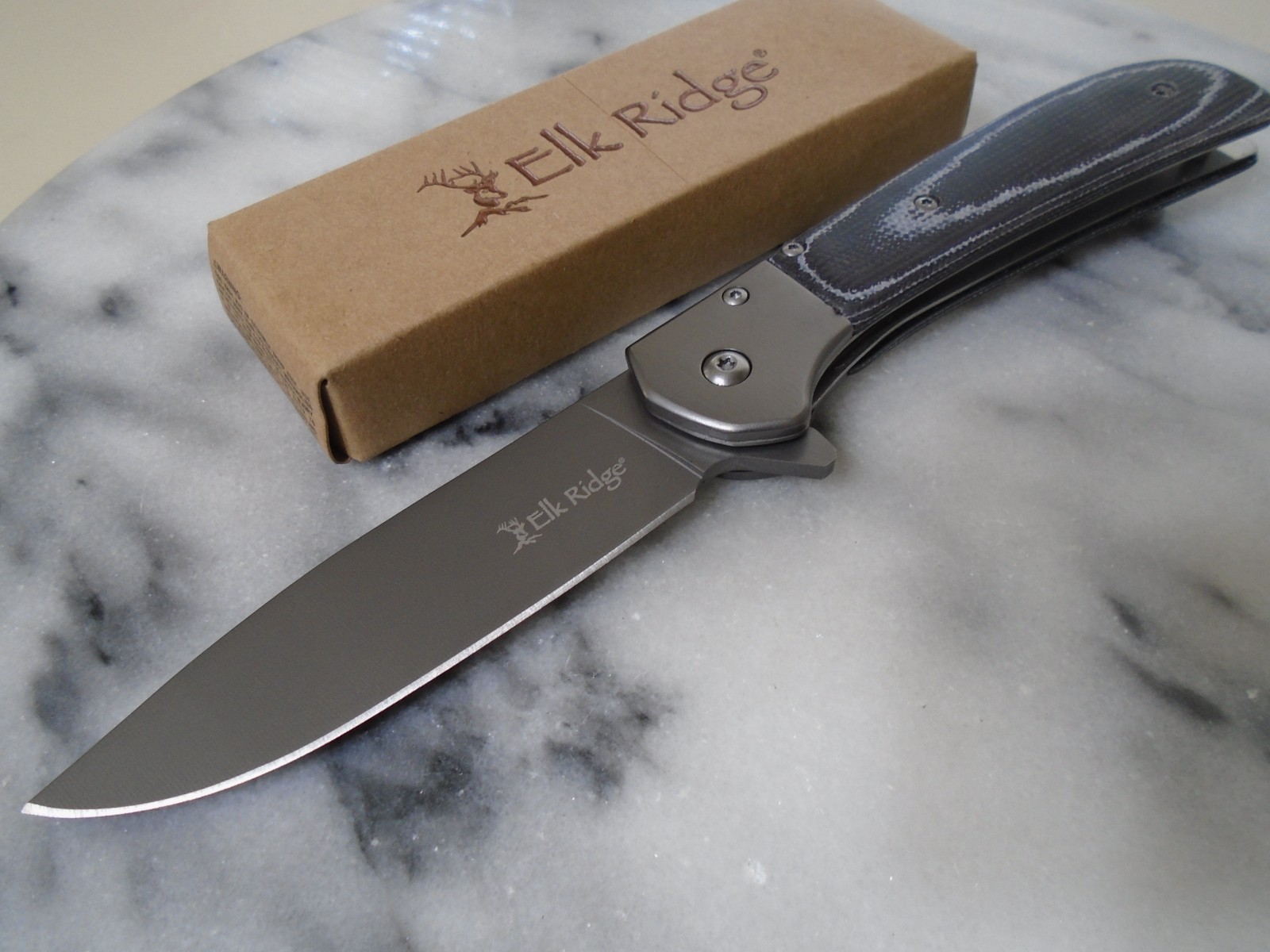 Elk Ridge Assisted Open Custom Micarta Pocket Knife Liner Lock Folder ER-A2022MC