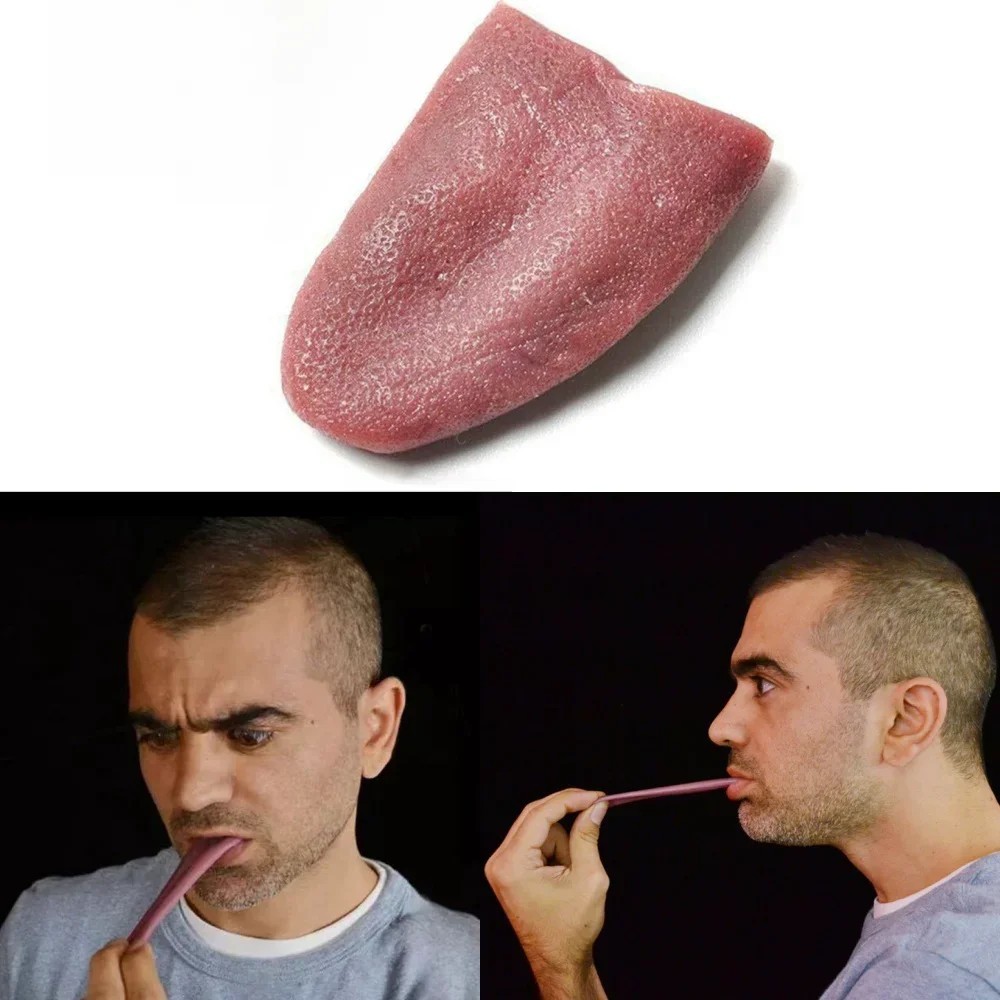 Fake Rubber Tongue Prank Toy Funny Horror Trick Gag for Kids Halloween
