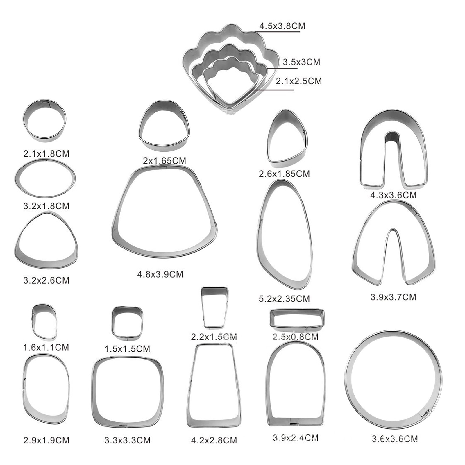 21Pcs Polymer Clay Cutter Pottery DIY Earrings U Pattern Cutting Dies Mold Tool