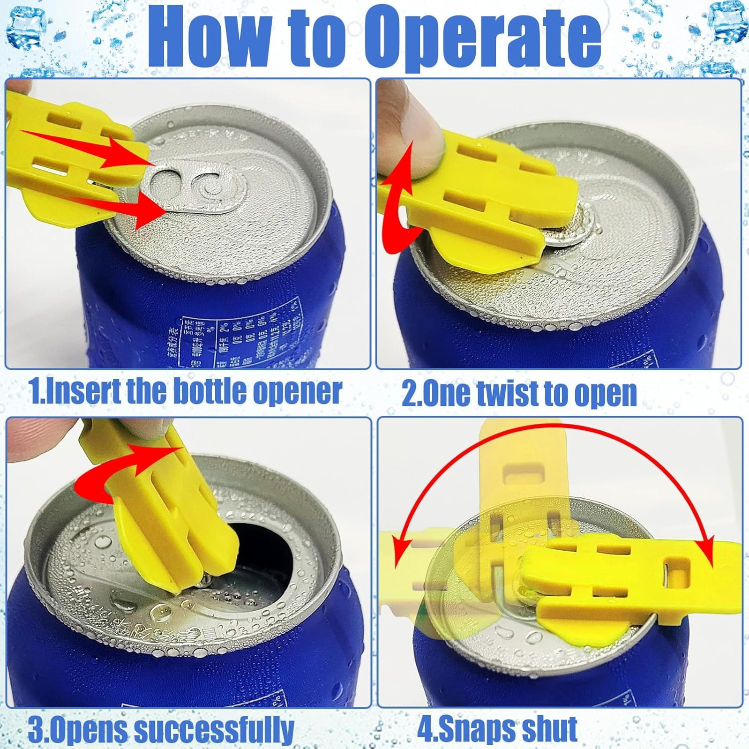 Manual Easy Can Opener, 6 Pack Colorful Soda Beer Large, 6 PCS