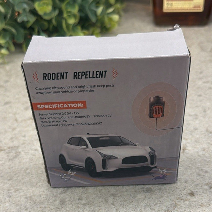 Ultrasonic Marten Rodent Repeller CR03 DC 5V-12V 2W Gray 1 Pack Pest