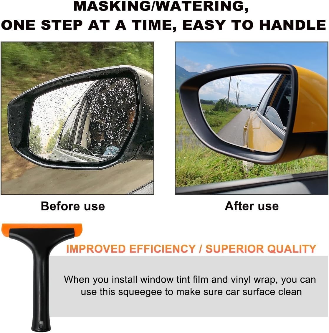 KVAEY Small Silicone Window Squeegee 5.9" Car Windshield Blade