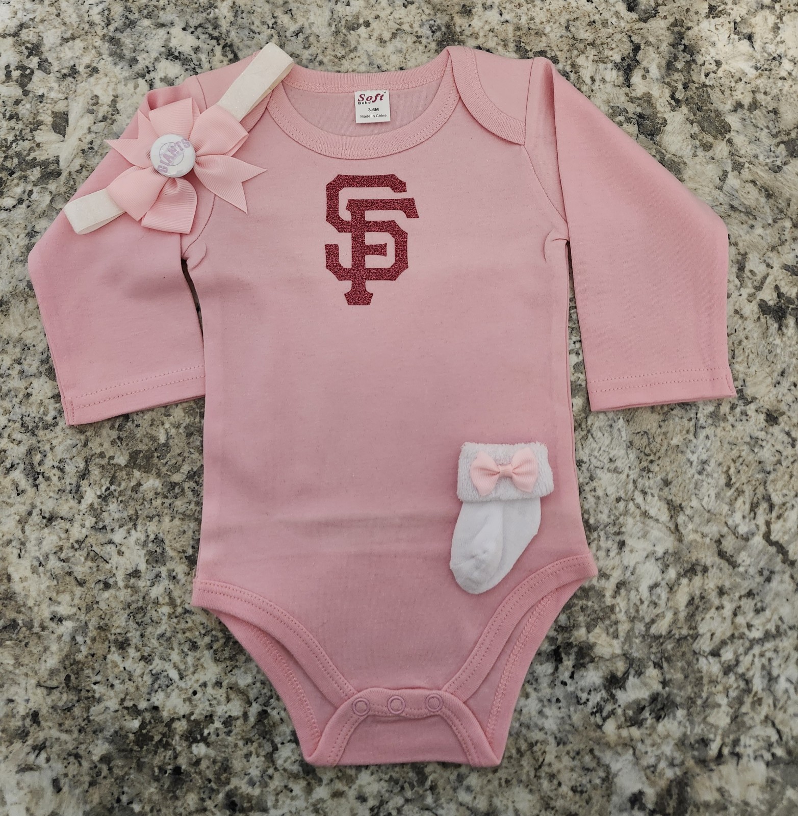 San Fran Giants baby clothes girl SF Giants baby gift girl Giants baseball baby