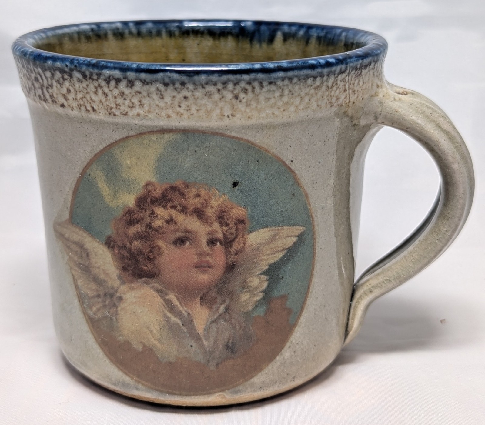 Monroe Salt Works Pottery Stoneware Mug Cherub Angel 1971-2010