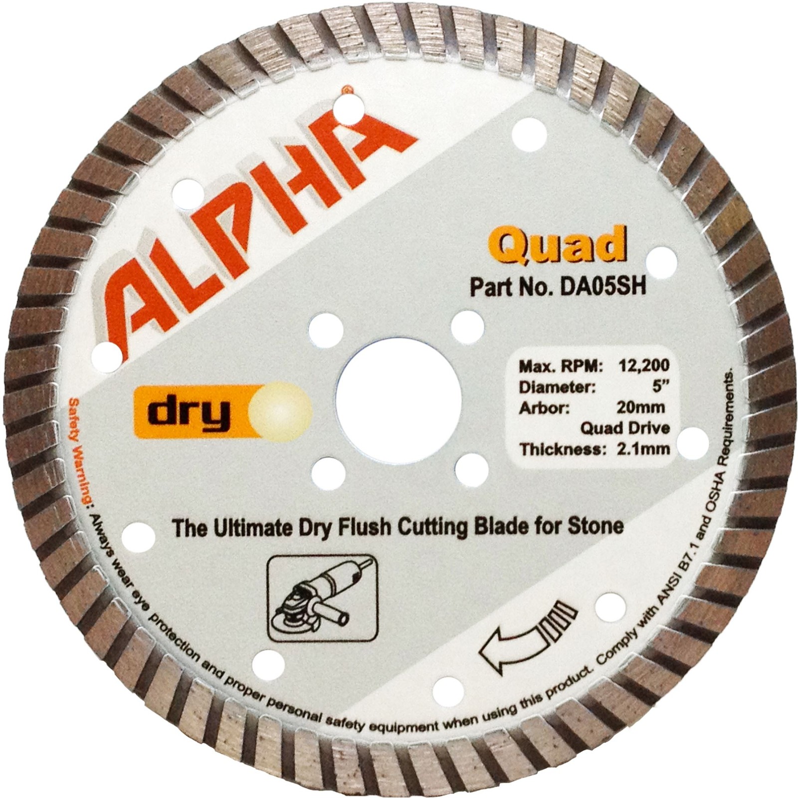 Alpha Professional Tools Quad Dry Blade 5"- DA05SH