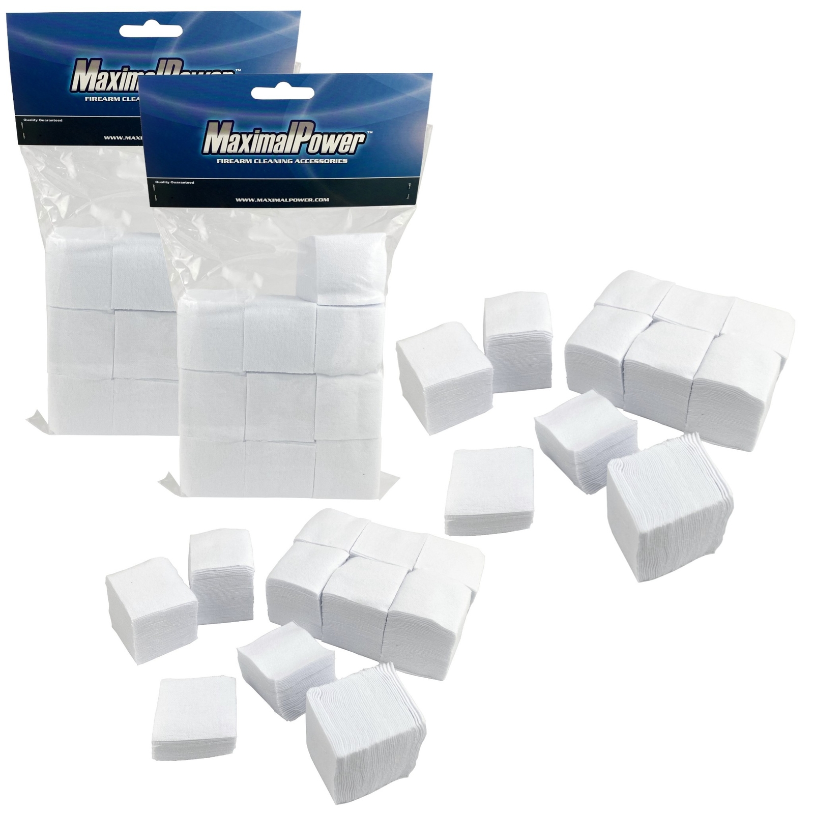 MaximalPower 500 Gun Cleaning Cotton 1-1/2" Patches for 0.240 to 0.310 Bore