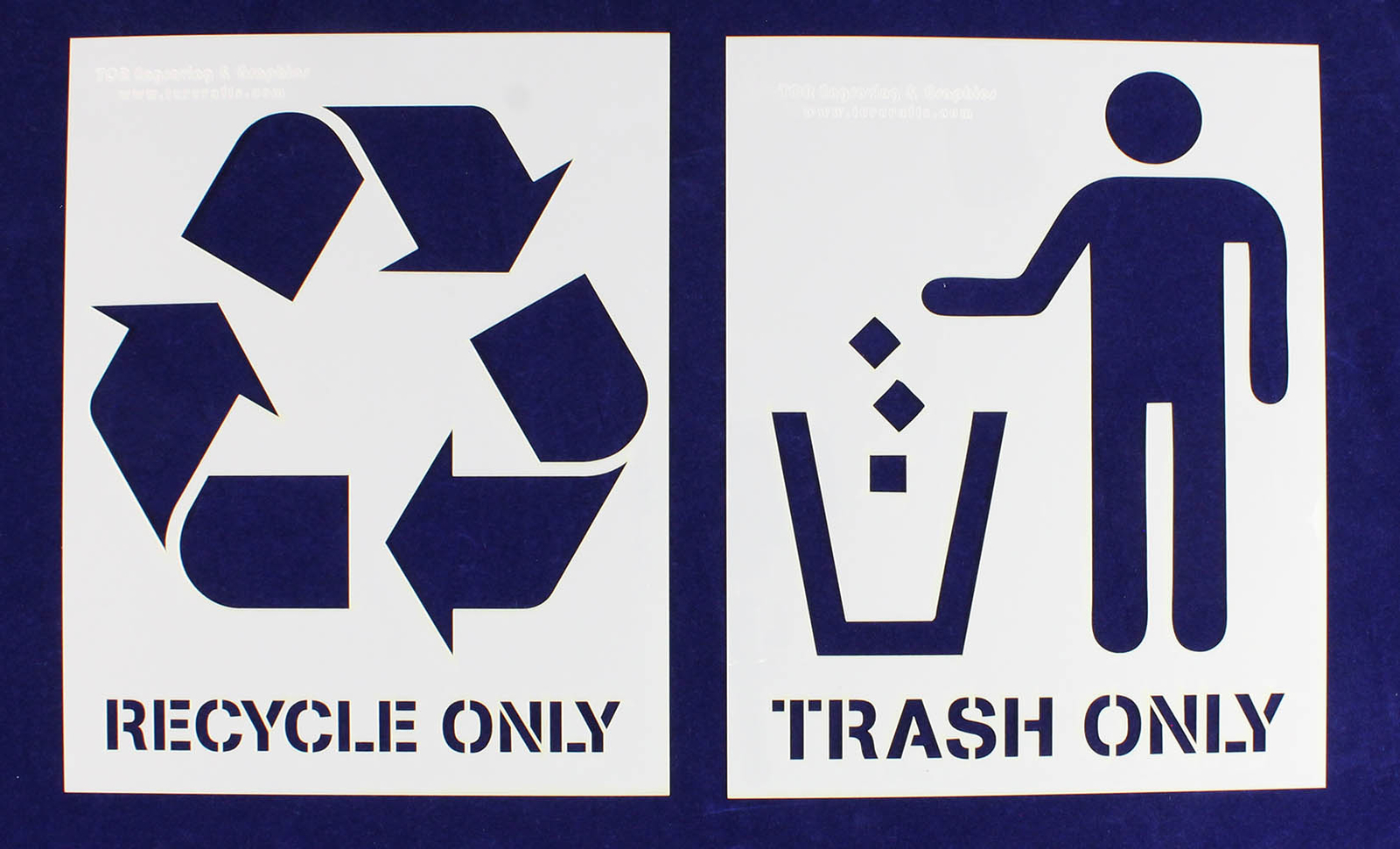 Recycle-Trash Stencils-With Words 2 Pc Set- 8 x 10 Inches-14 Mil Mylar