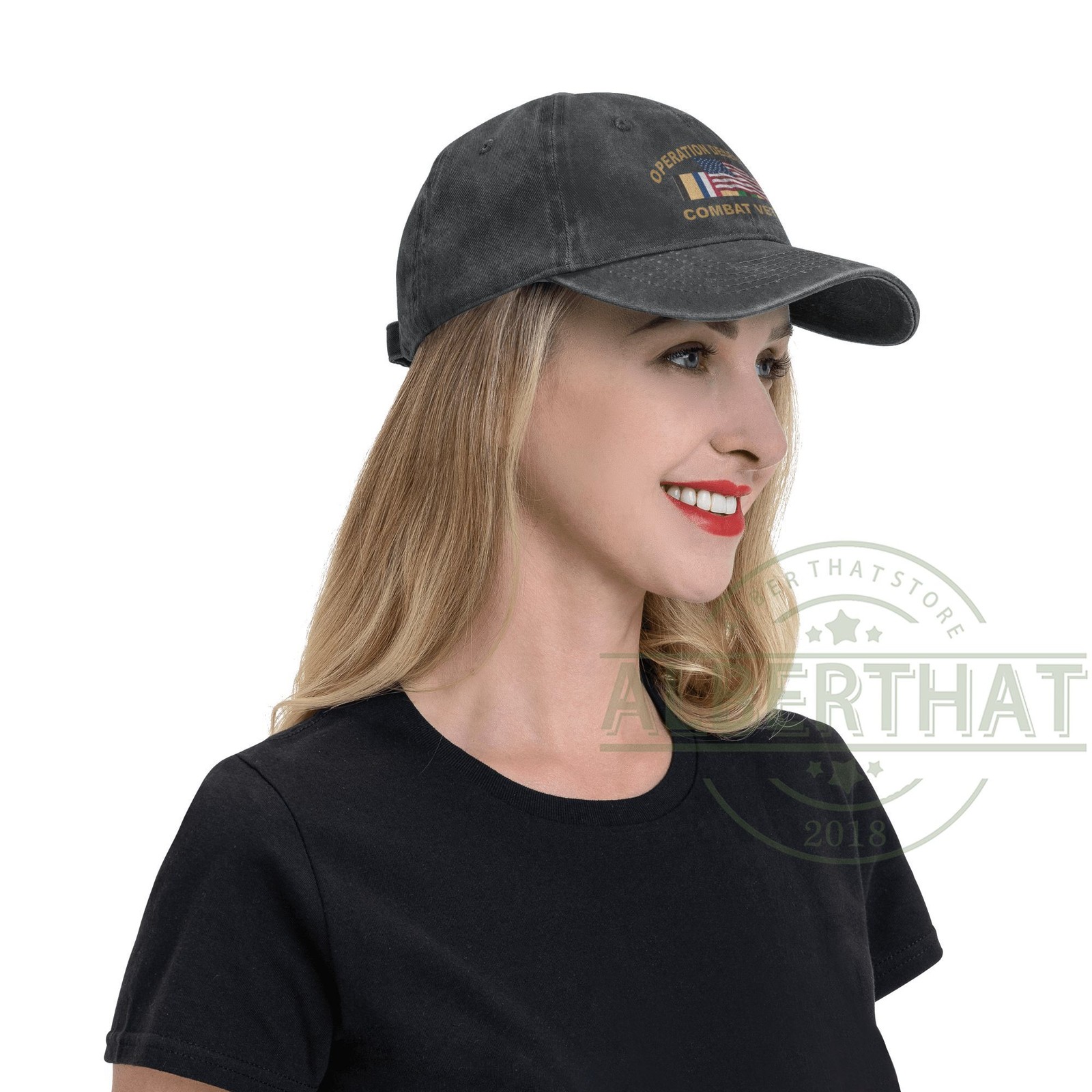 Operation Desert Storm Combat Veteran Unisex Denim Hat Adjustable Baseball Cap